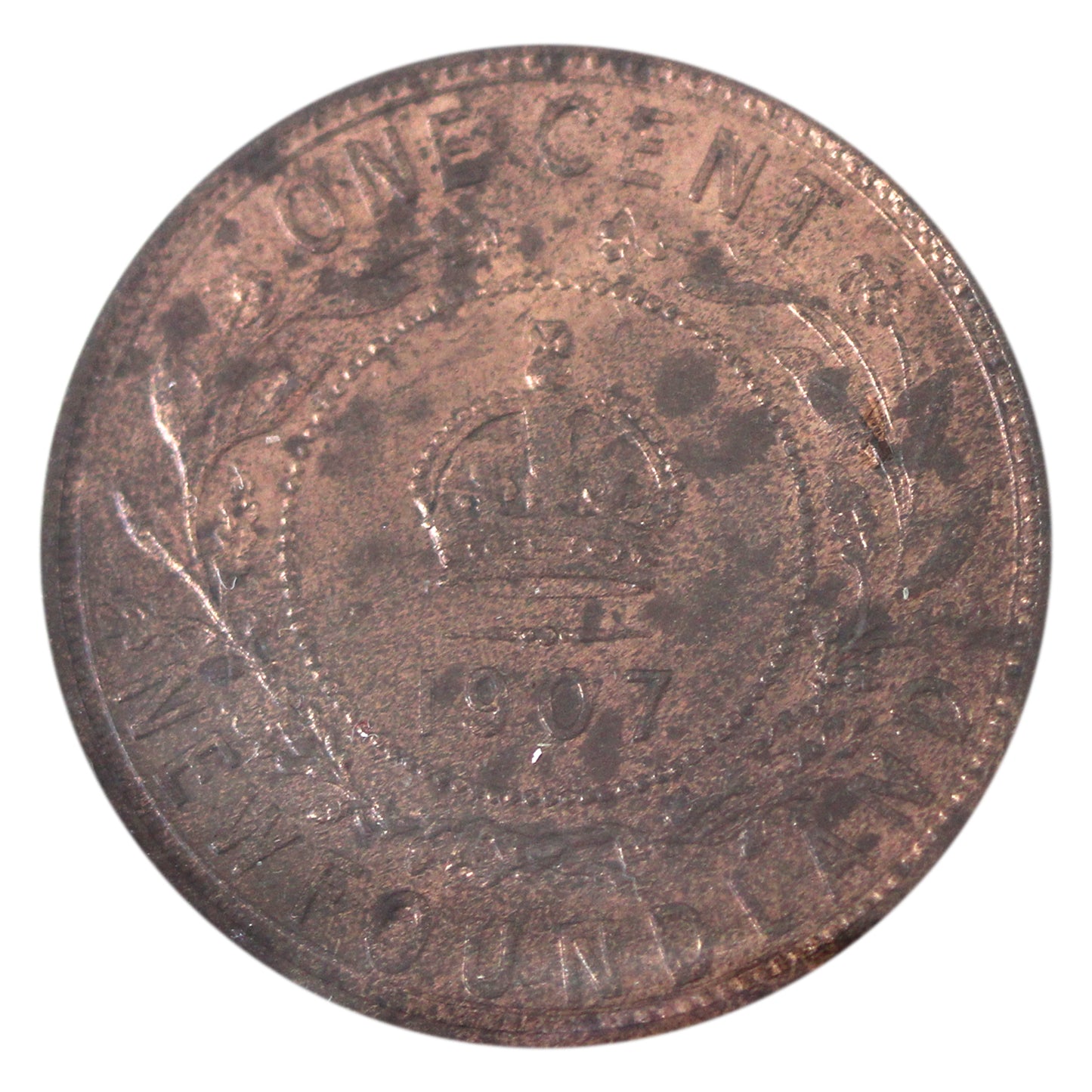 1907 Newfoundland 1-cent ICCS Certified MS-63 Red and Brown