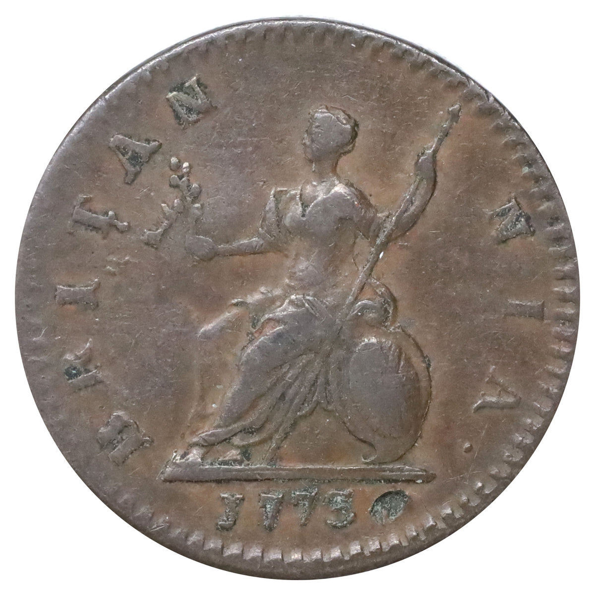 Great Britain 1773 George III Halfpenny Very Fine (VF20) DOD