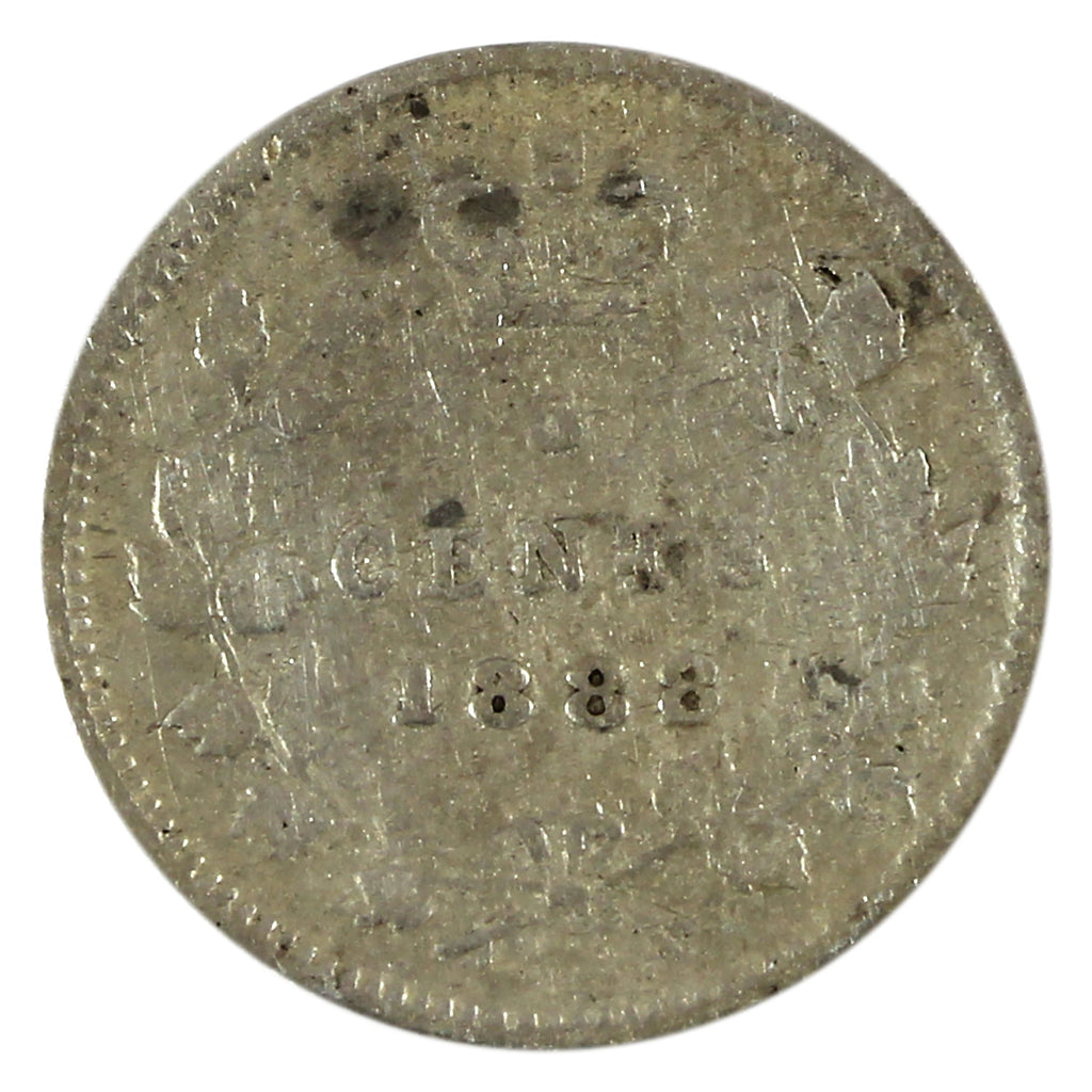 1888 Canada 5-cents VG-F (VG10) Scratched, marks, or impaired