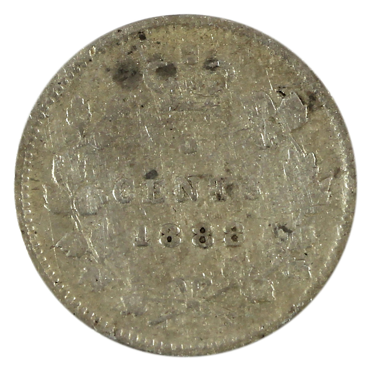 1888 Canada 5-cents VG-F (VG10) Scratched, marks, or impaired