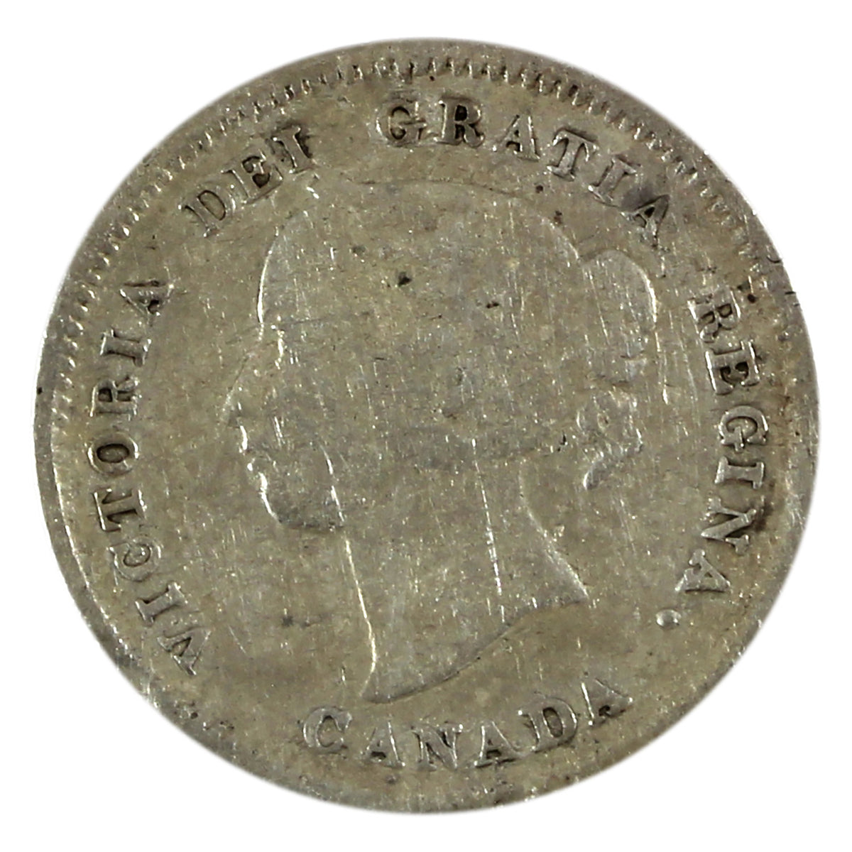 1888 Canada 5-cents VG-F (VG10) Scratched, marks, or impaired