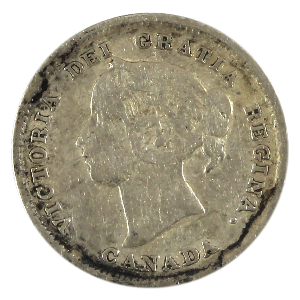 1893 Canada 5-cents VG-F (VG10) Scratched, marks, or impaired