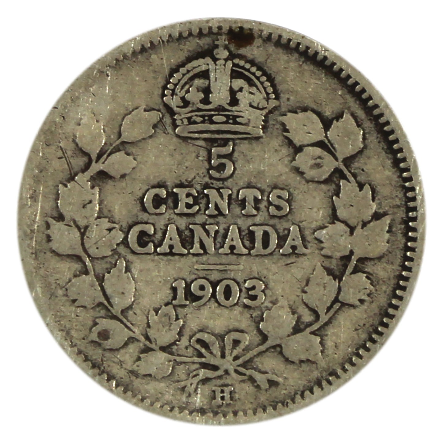 1903H Small H Canada 5-cents Very Good (VG8) Scratched, marks, or impaired