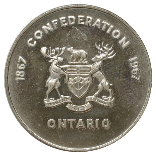1967 Canada Centennial Ontario Mining Industry Silver Coloured Medallion