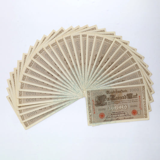 Lot of 32x Germany 1910 1000 Mark Notes, 32pcs