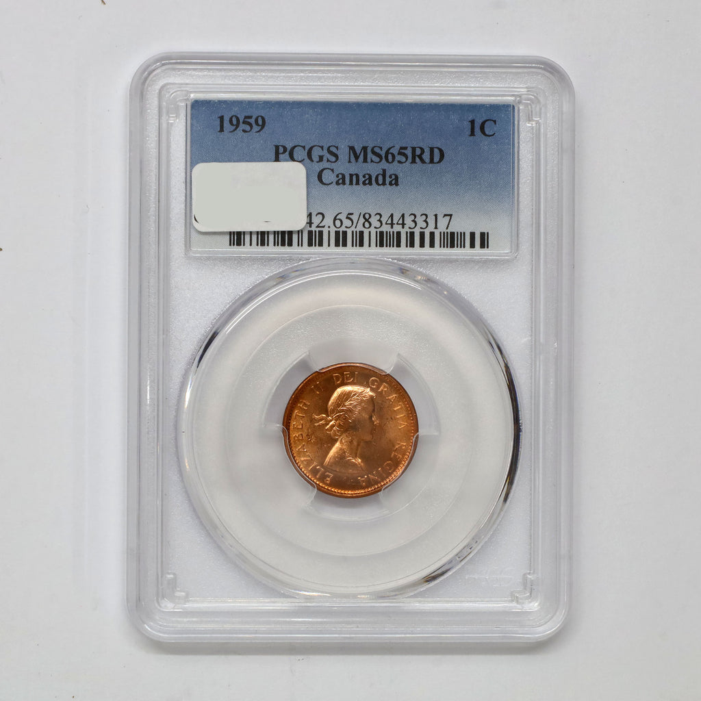 1959 Canada 1-cent PCGS Certified MS65 Red