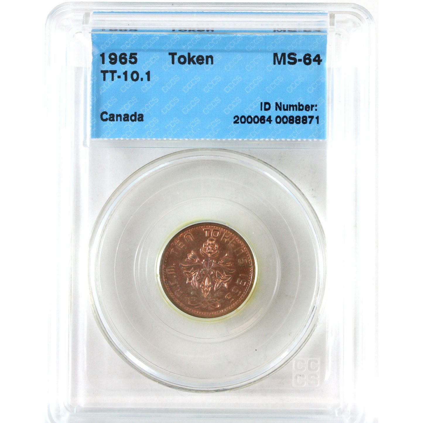 TT-10.1 1965 Ten Tokens Test Token CCCS Certified MS64