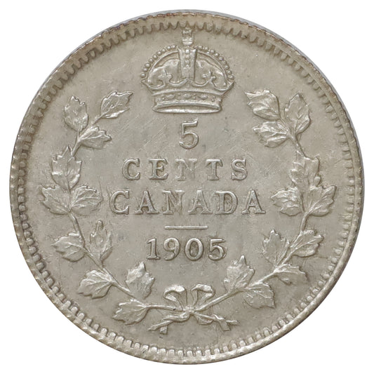 1905 Canada 5-cents Brilliant Uncirculated (MS63) Scratched, marks, or impaired