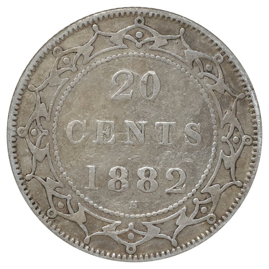 1882H Newfoundland 20-cents F-VF (F15) Scratched, marks, or impaired