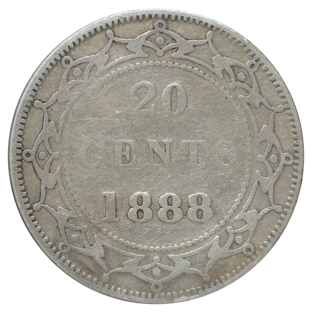 1888 Newfoundland 20-cents Very Good (VG8) Scratched, marks, or impaired