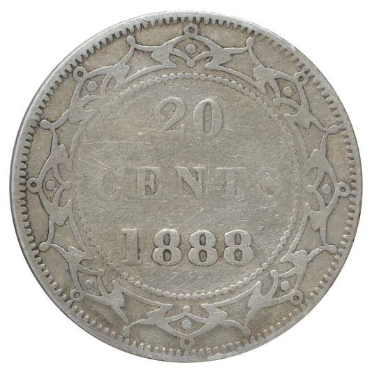1888 Newfoundland 20-cents Very Good (VG8) Scratched, marks, or impaired