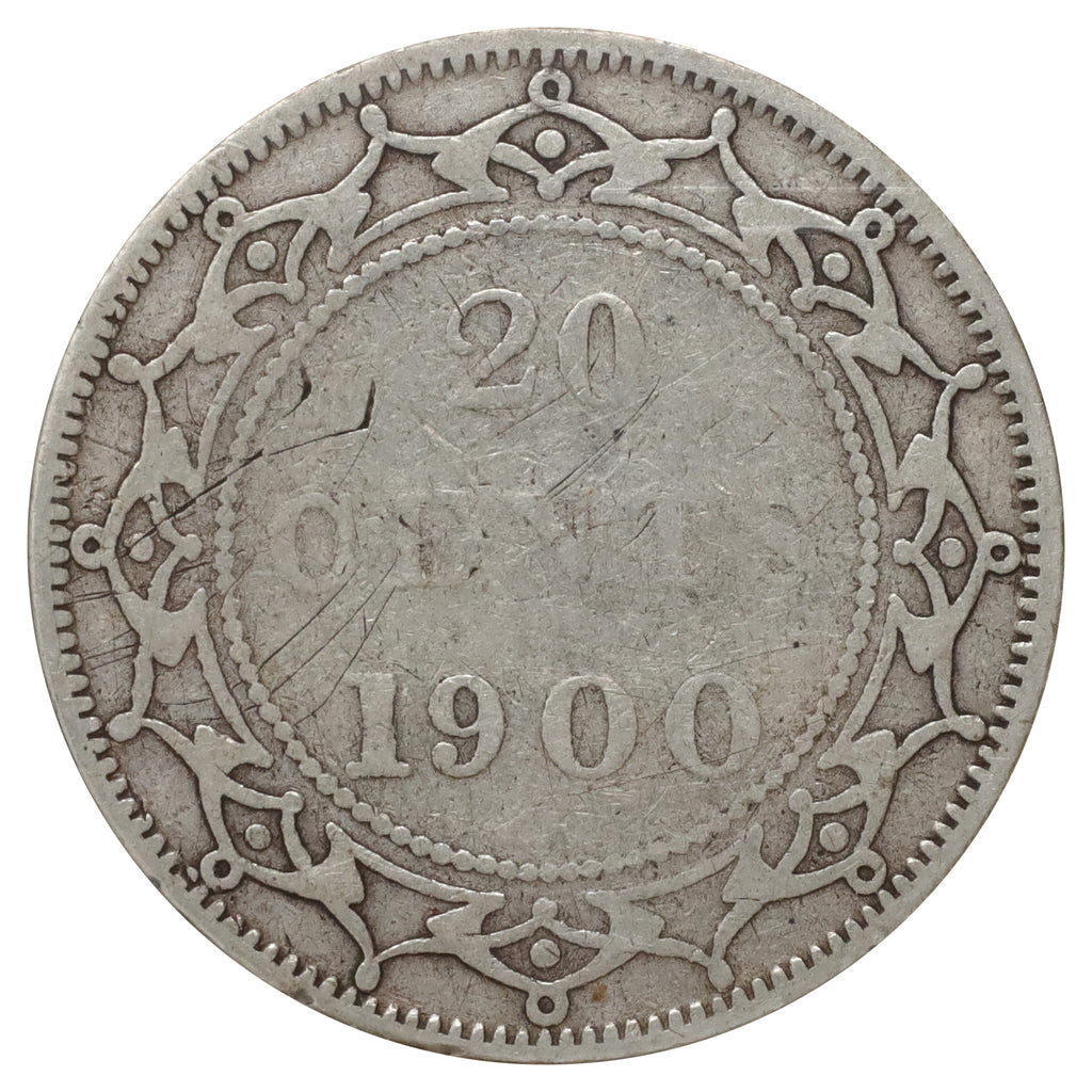 1900 Newfoundland 20-cents Very Good (VG8) Scratched, marks, or impaired