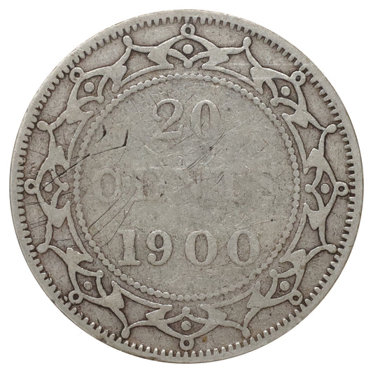 1900 Newfoundland 20-cents Very Good (VG8) Scratched, marks, or impaired