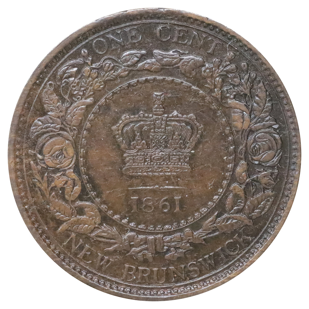 1861 New Brunswick 1-cent Extra Fine (EF40) Scratched, marks, or impaired