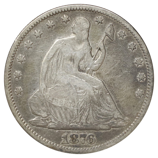 1876 USA Half Dollar Very Fine (VF20) Scratched, marks, or impaired