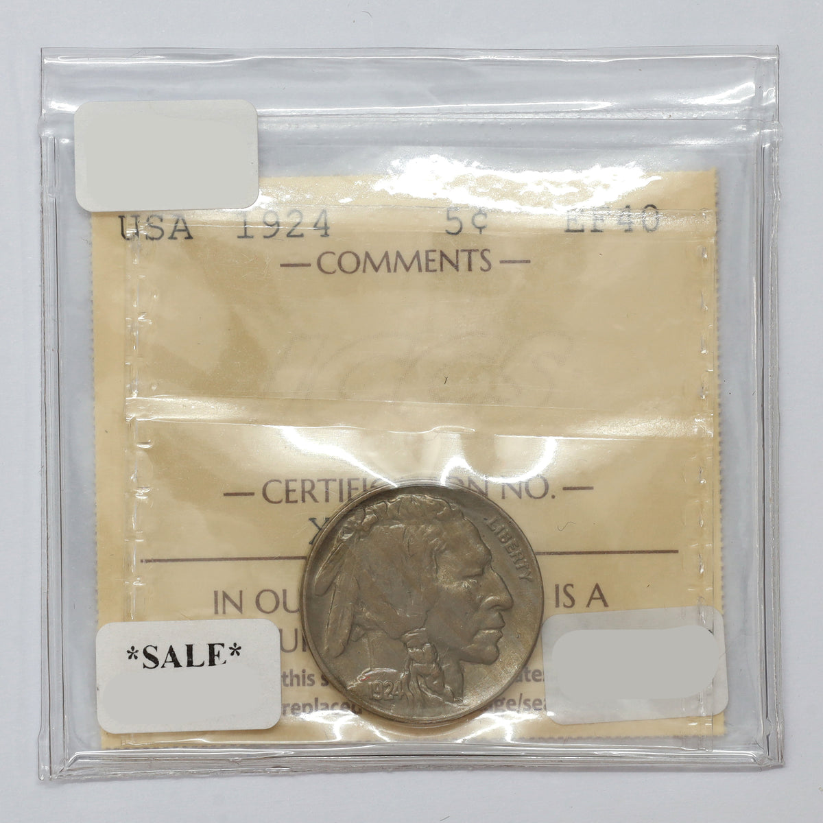 1924 USA Nickel ICCS Certified EF40 (DOD)
