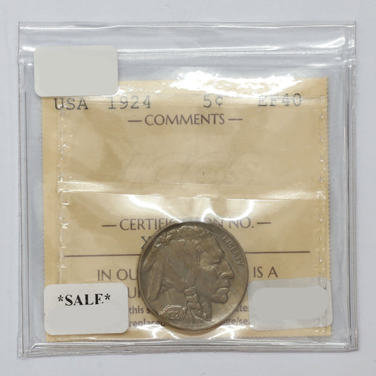 1924 USA Nickel ICCS Certified EF40 (DOD)