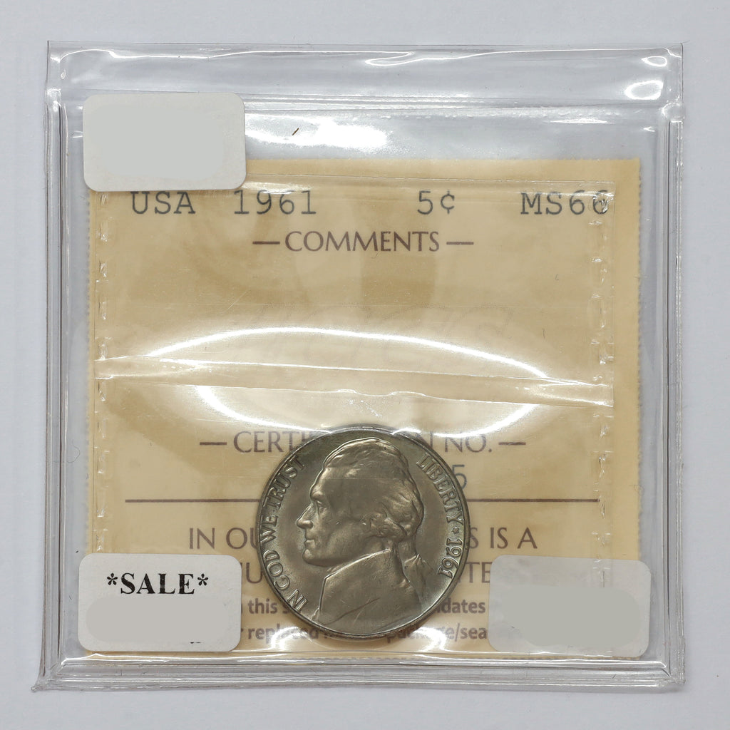 1961 USA Nickel ICCS Certified MS66 (DOD)