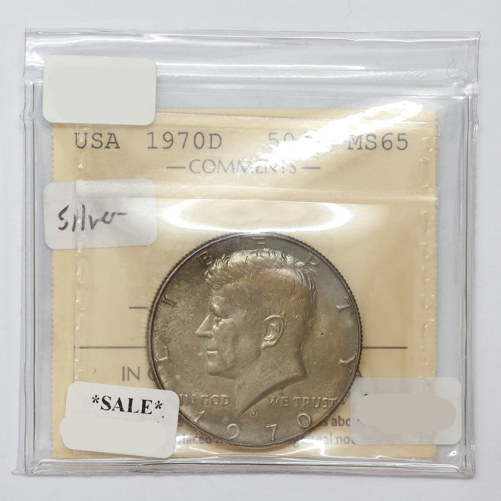 1970 D USA Silver Half Dollar ICCS Certified MS65 (DOD)