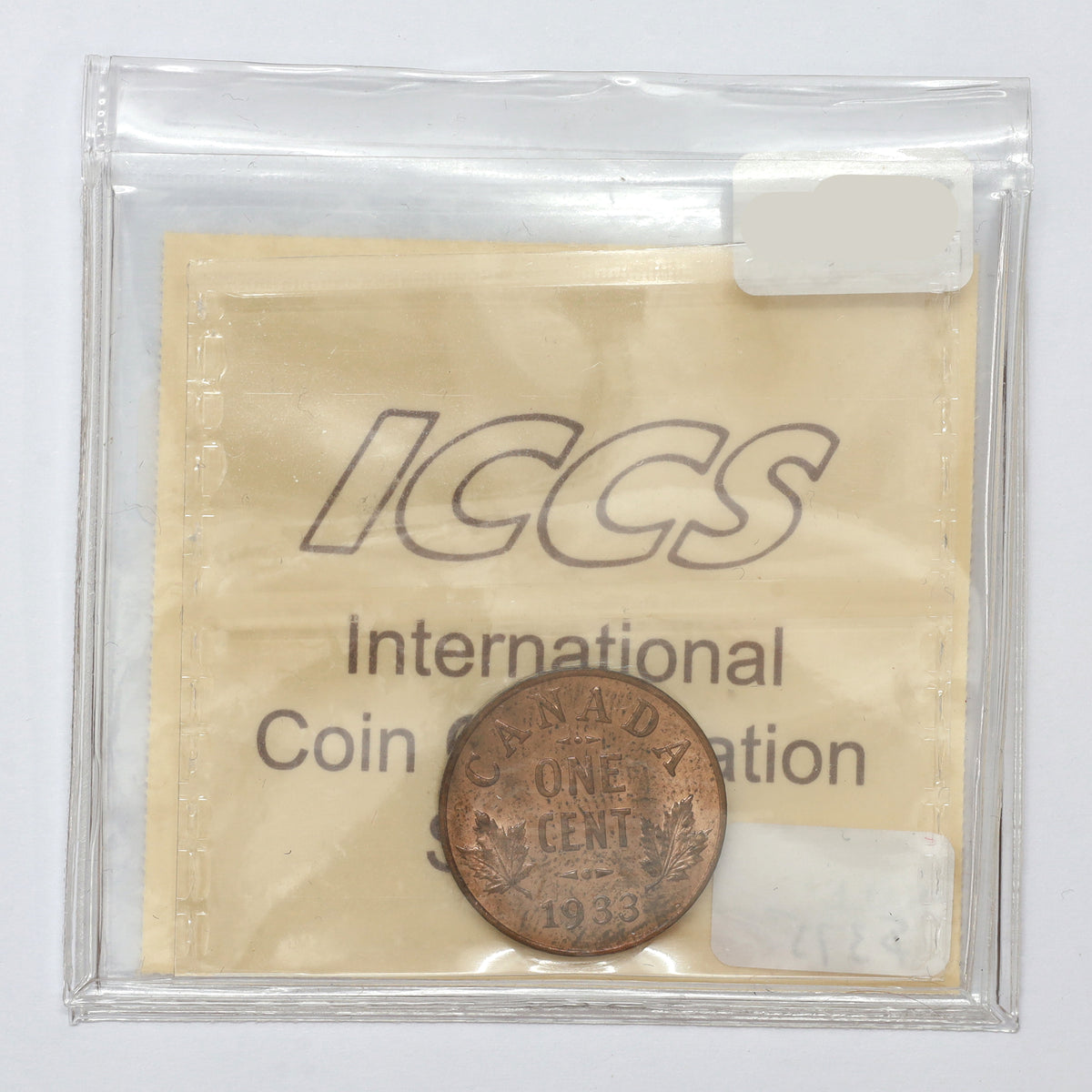 1933 Canada 1-cent ICCS Certified MS65 (lightly toned)