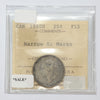 1880H Narrow 0 Canada 25-cents ICCS Certified F15 (marks)