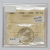 1929 Canada 25-cents ICCS Certified MS62 (toning spots)