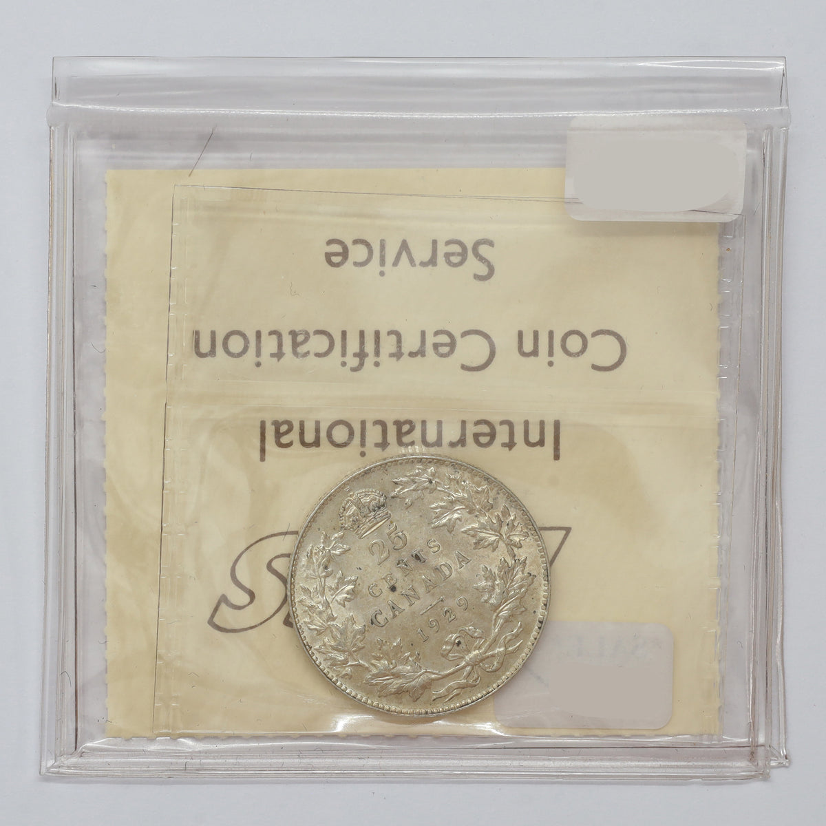 1929 Canada 25-cents ICCS Certified MS62 (toning spots)