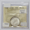 1938 Canada 25-cents ICCS Certified MS64 (toning spots)