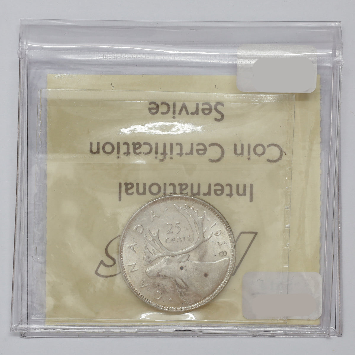 1938 Canada 25-cents ICCS Certified MS64 (toning spots)