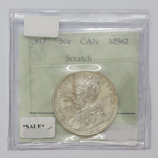 1917 Canada 50-cents Prestige Certified MS62 (scratch)