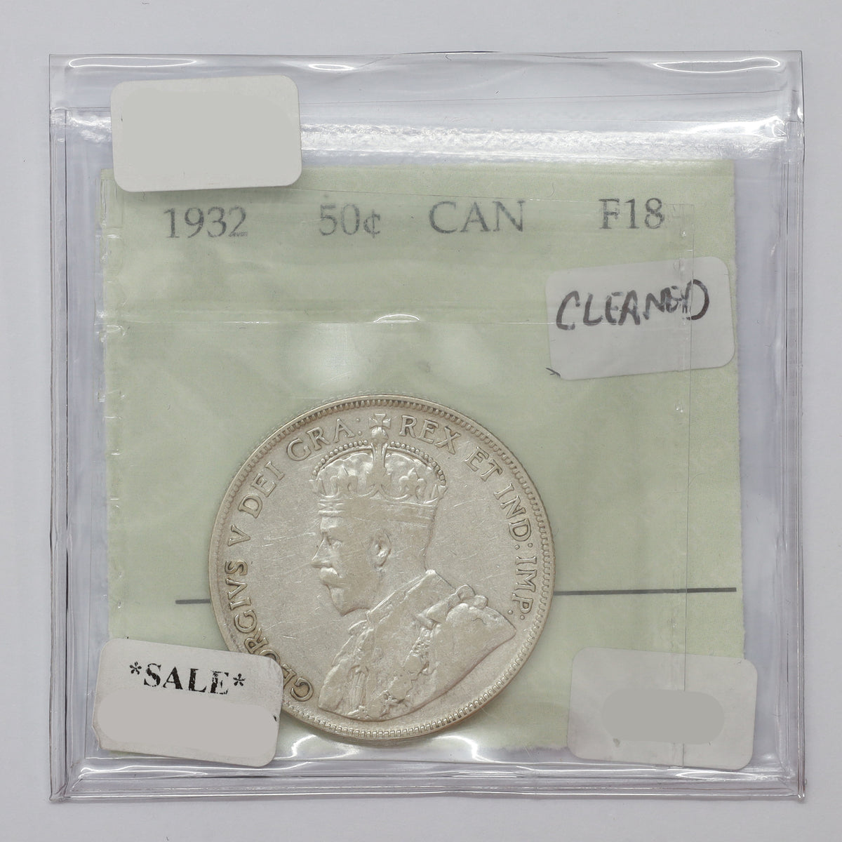 1932 Canada 50-cents Prestige Certified F18 (cleaned)