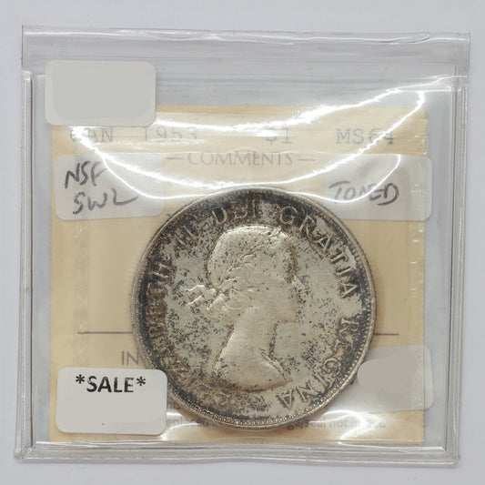 1953 NSF, SWL Canada Dollar ICCS Certified MS64 (toned)