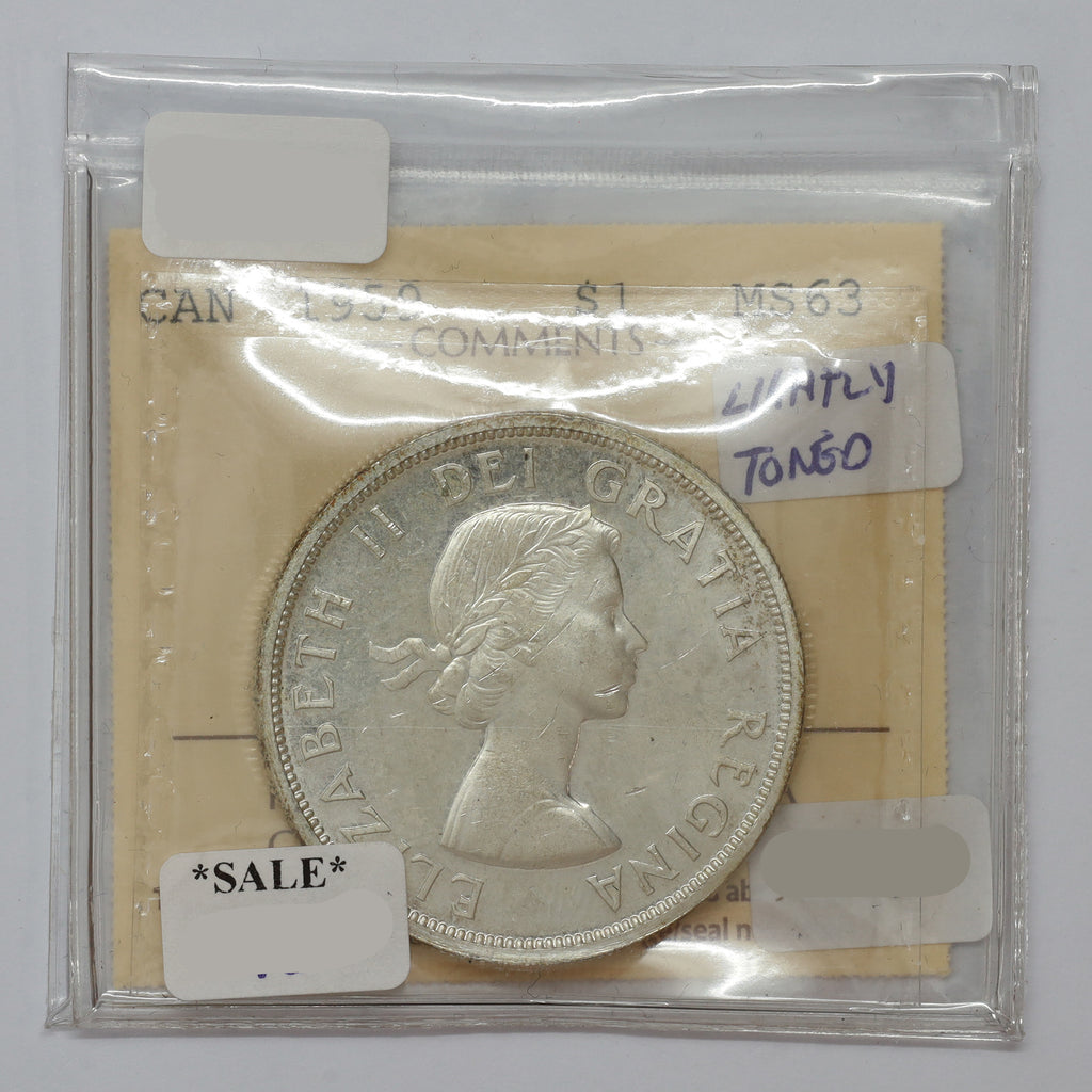 1959 Canada Dollar ICCS Certified MS63 (lightly toned)
