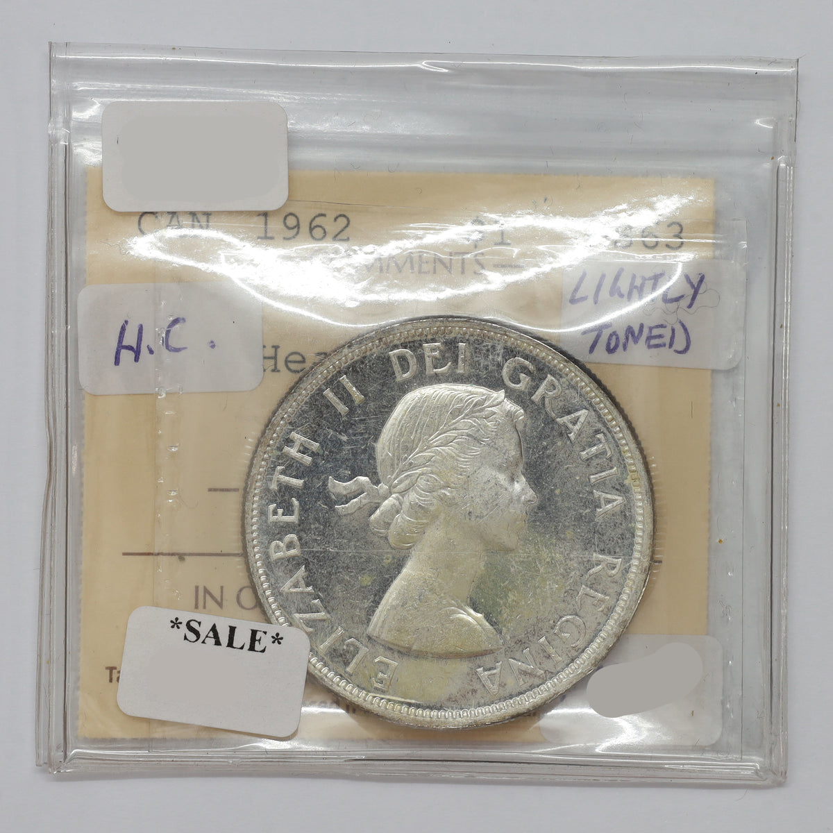 1962 Canada Dollar ICCS Certified MS63 Heavy Cameo (lightly toned)