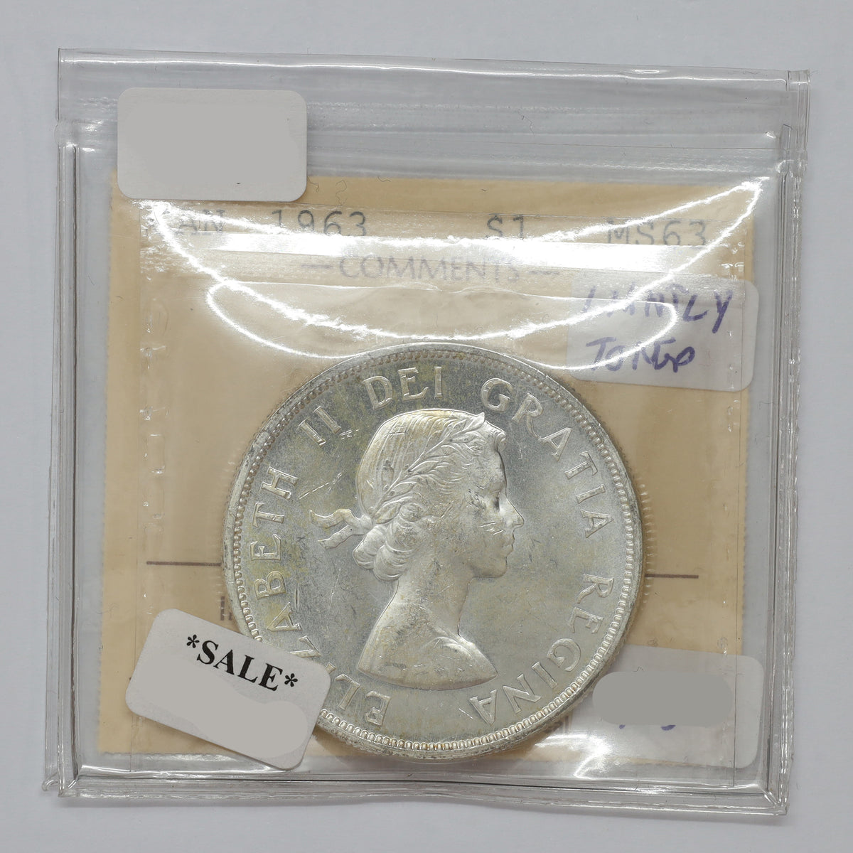 1963 Canada Dollar ICCS Certified MS63 (lightly toned)