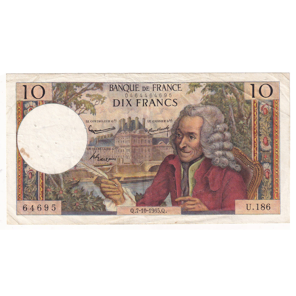 France 1965 10 Franc Note, Pick #147 (DOP)