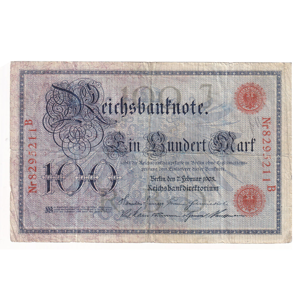 Germany 1908 100 Mark Note, Pick #33, Extra Fine (DOP)