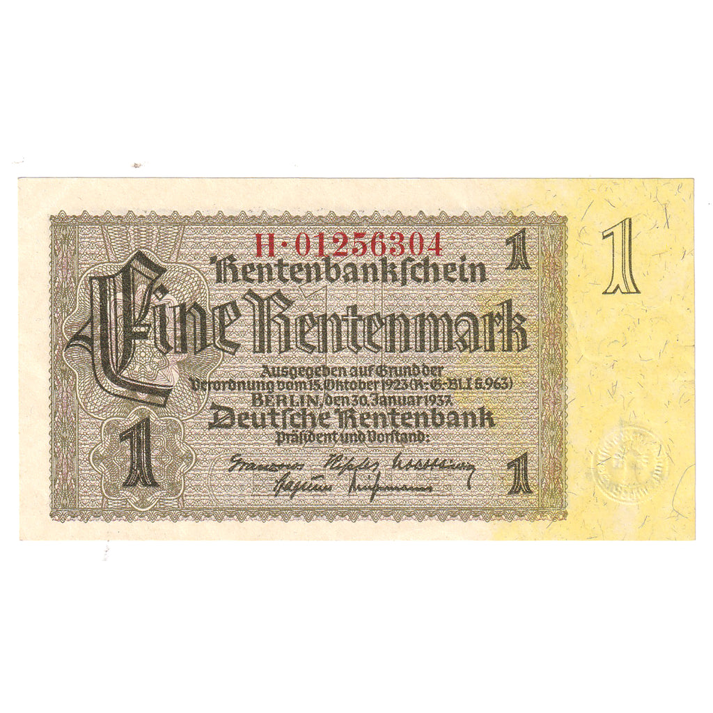 Germany 1937 Third Reich 1 Mark Note, Pick #173b, Uncirculated (DOP)