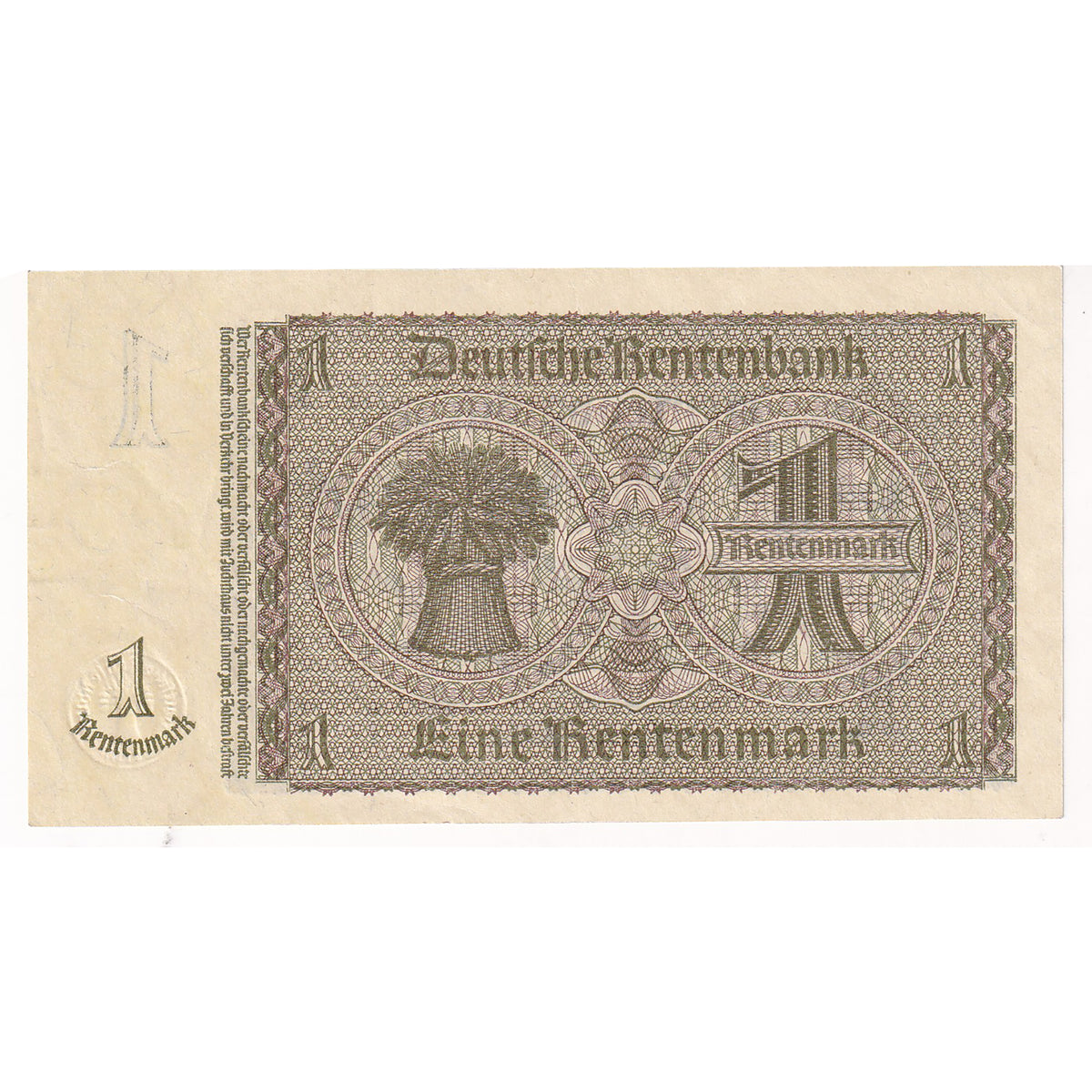 Germany 1937 Third Reich 1 Mark Note, Pick #173b, Uncirculated (DOP)