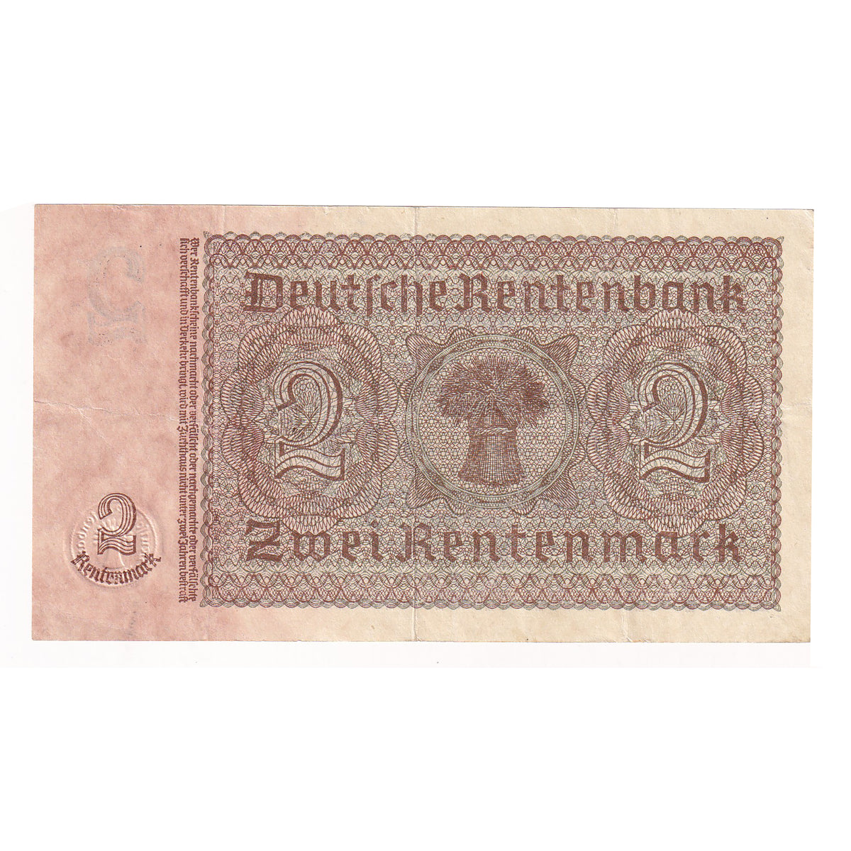 Germany 1937 Third Reich 2 Mark Note, Pick #174, Almost Uncirculated (DOP)