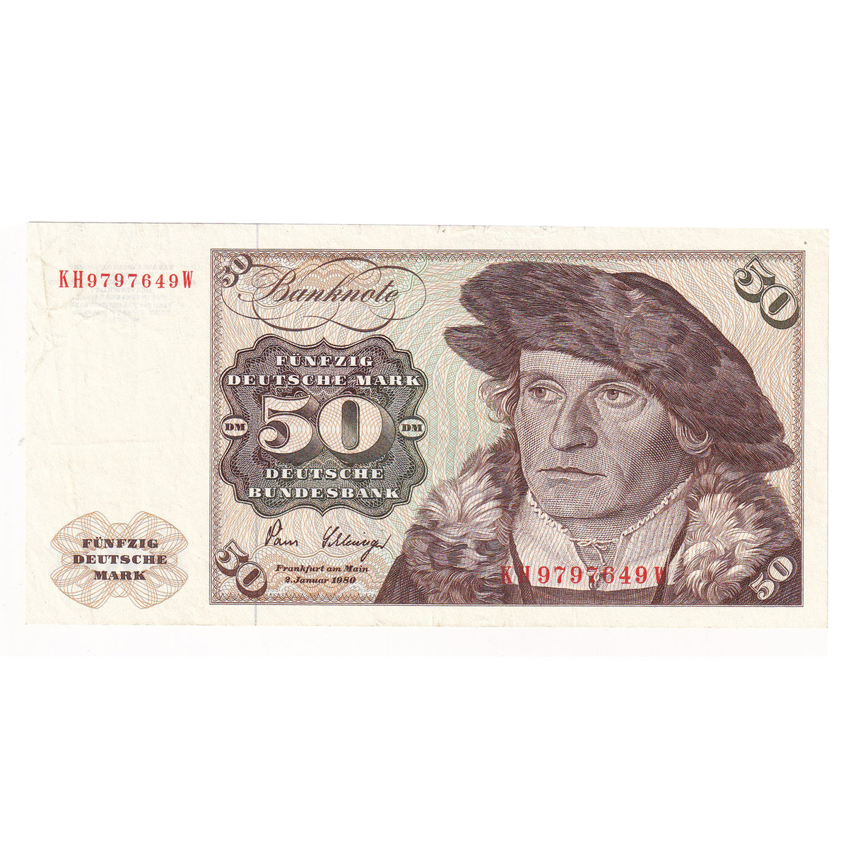 Germany 1980 50 Mark Note, Pick #33d, Uncirculated (DOP)