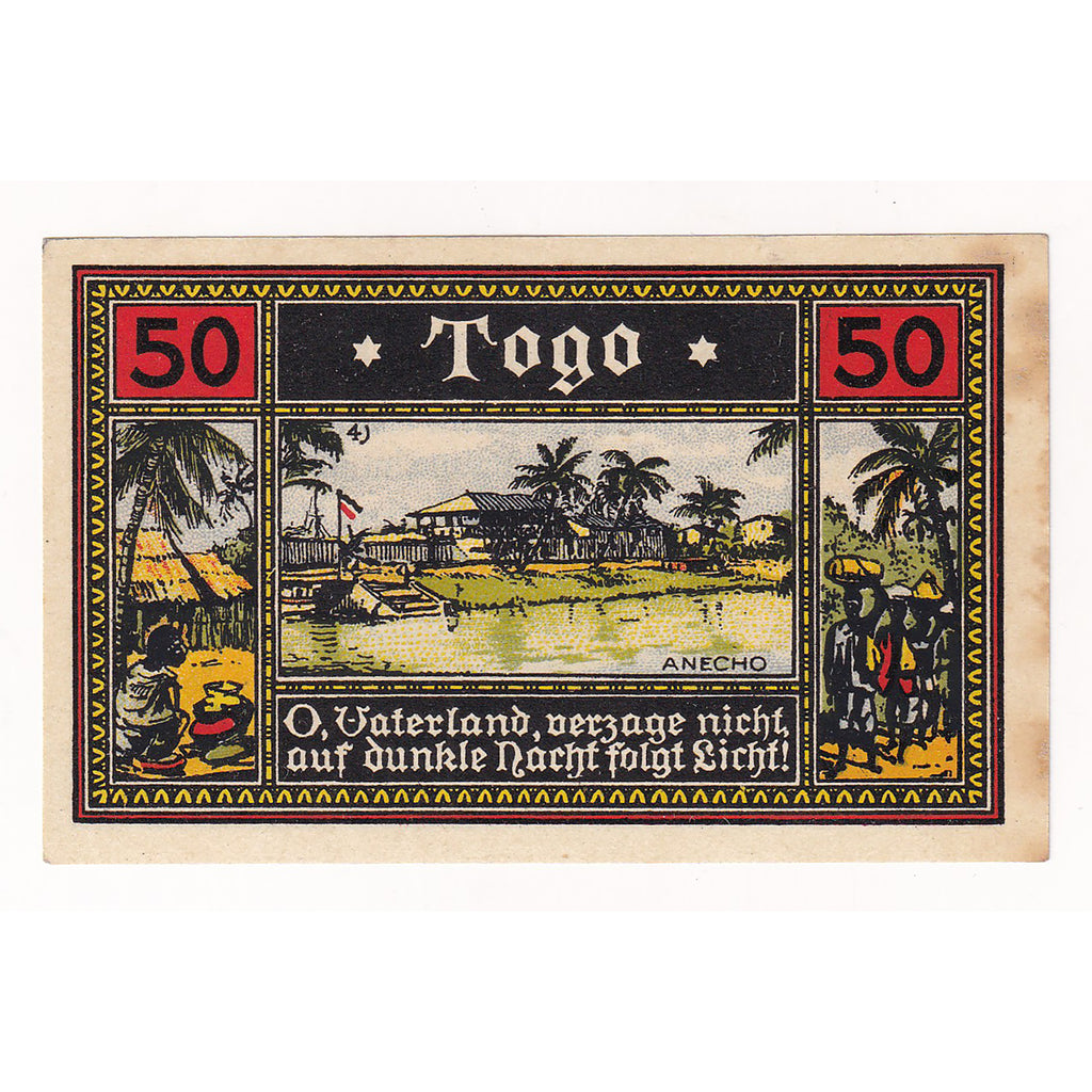 Togo 1894-1914 50 Pfenning Note, German Colony (DOP)