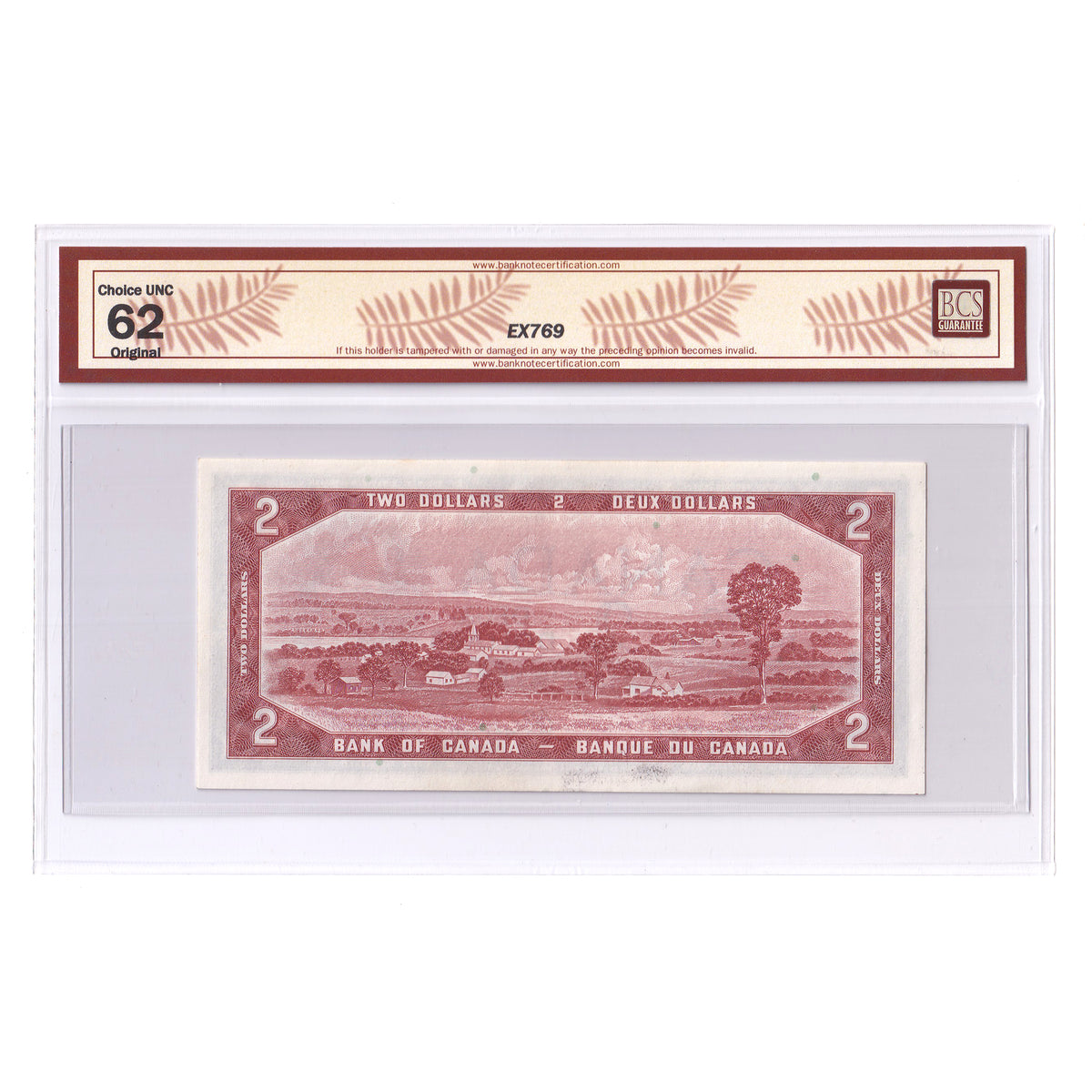 BC-38a 1954 Canada $2 Beattie-Coyne, R/B, Modified Portrait, BCS Certified CUNC62