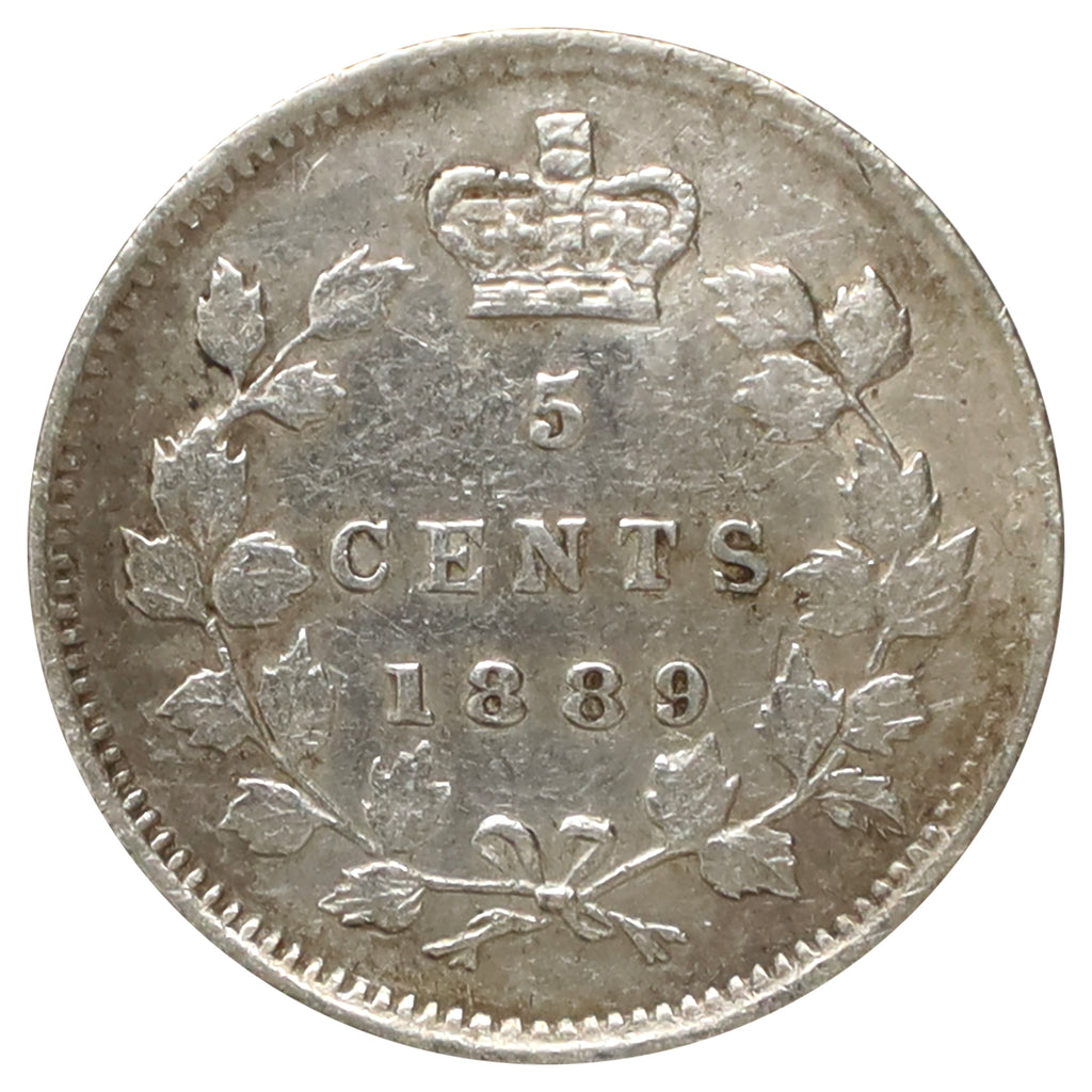 1889 Canada 5-cents Very Fine (VF20) Marks