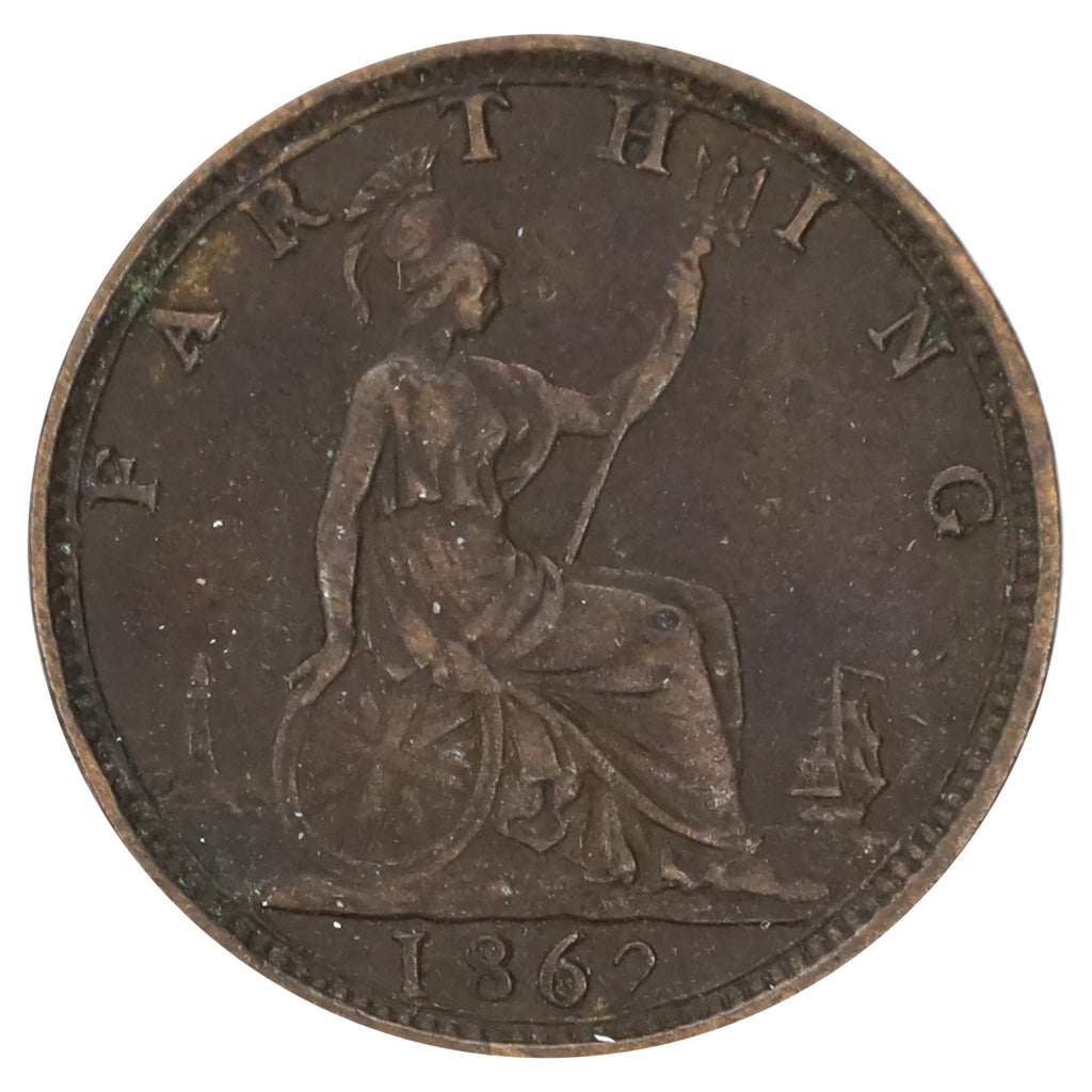 Great Britain 1862 Farthing Extra Fine (EF40)