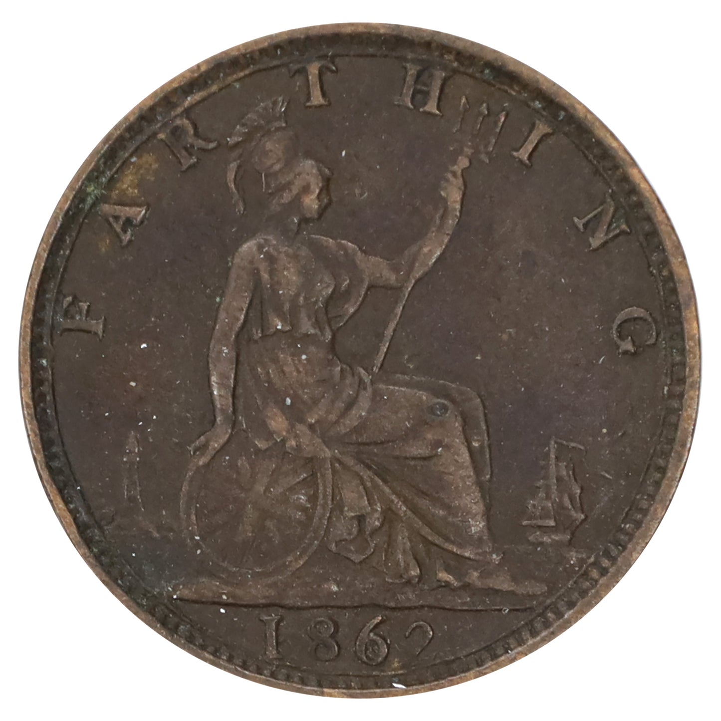 Great Britain 1862 Farthing Extra Fine (EF40)