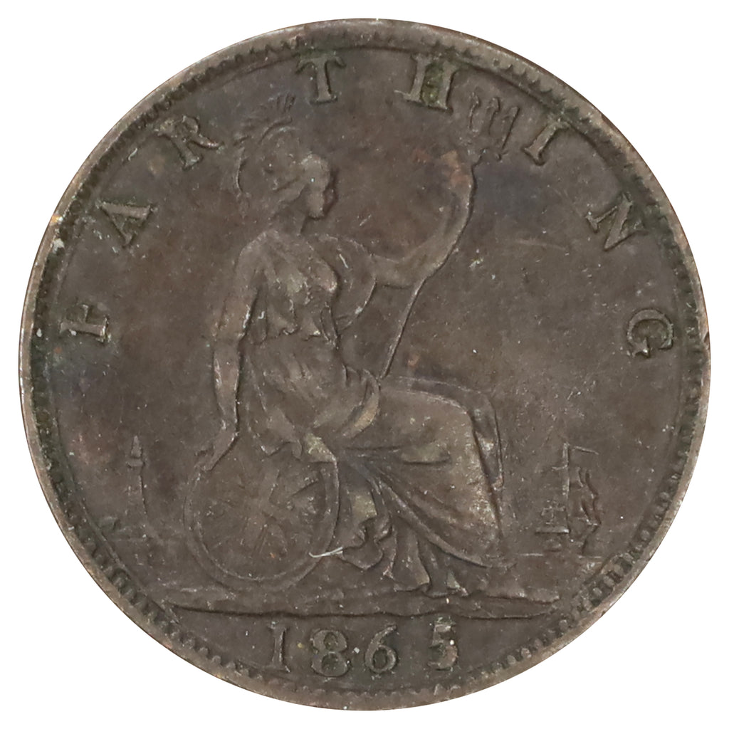 Great Britain 1865 Farthing Extra Fine (EF40)