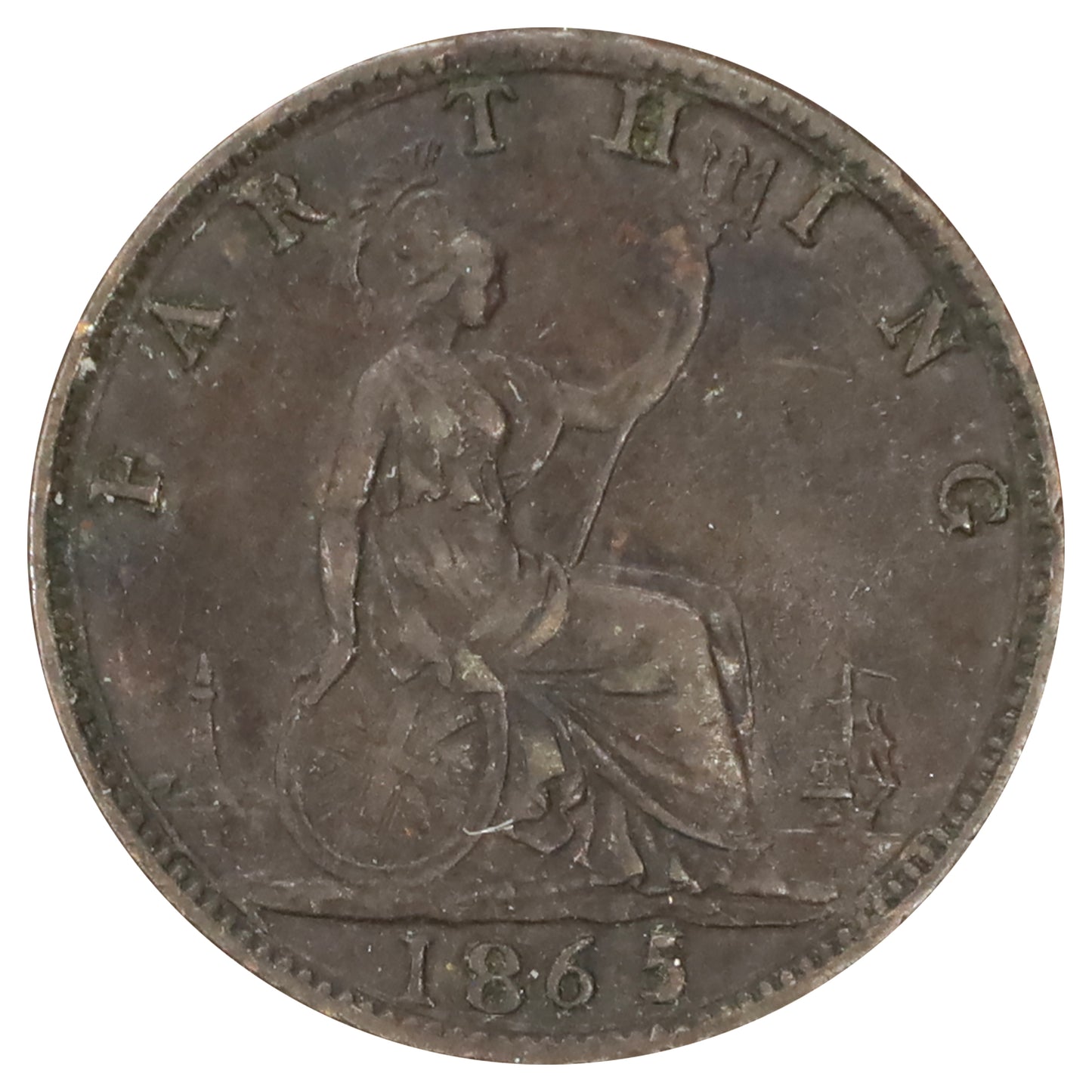 Great Britain 1865 Farthing Extra Fine (EF40)