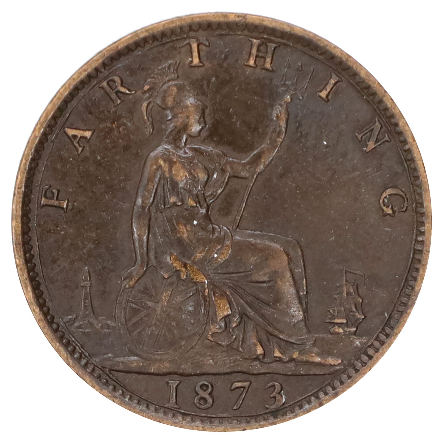 Great Britain 1873 Farthing Extra Fine (EF40) $