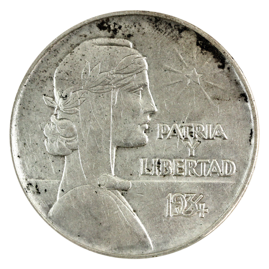 Cuba 1934 1 Peso EF-AU (EF45) $
